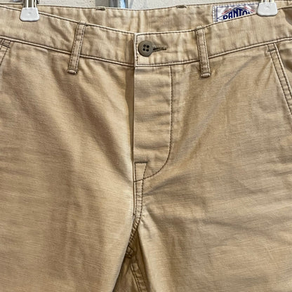 Casual Shorts Khaki Cotton Back Cinch