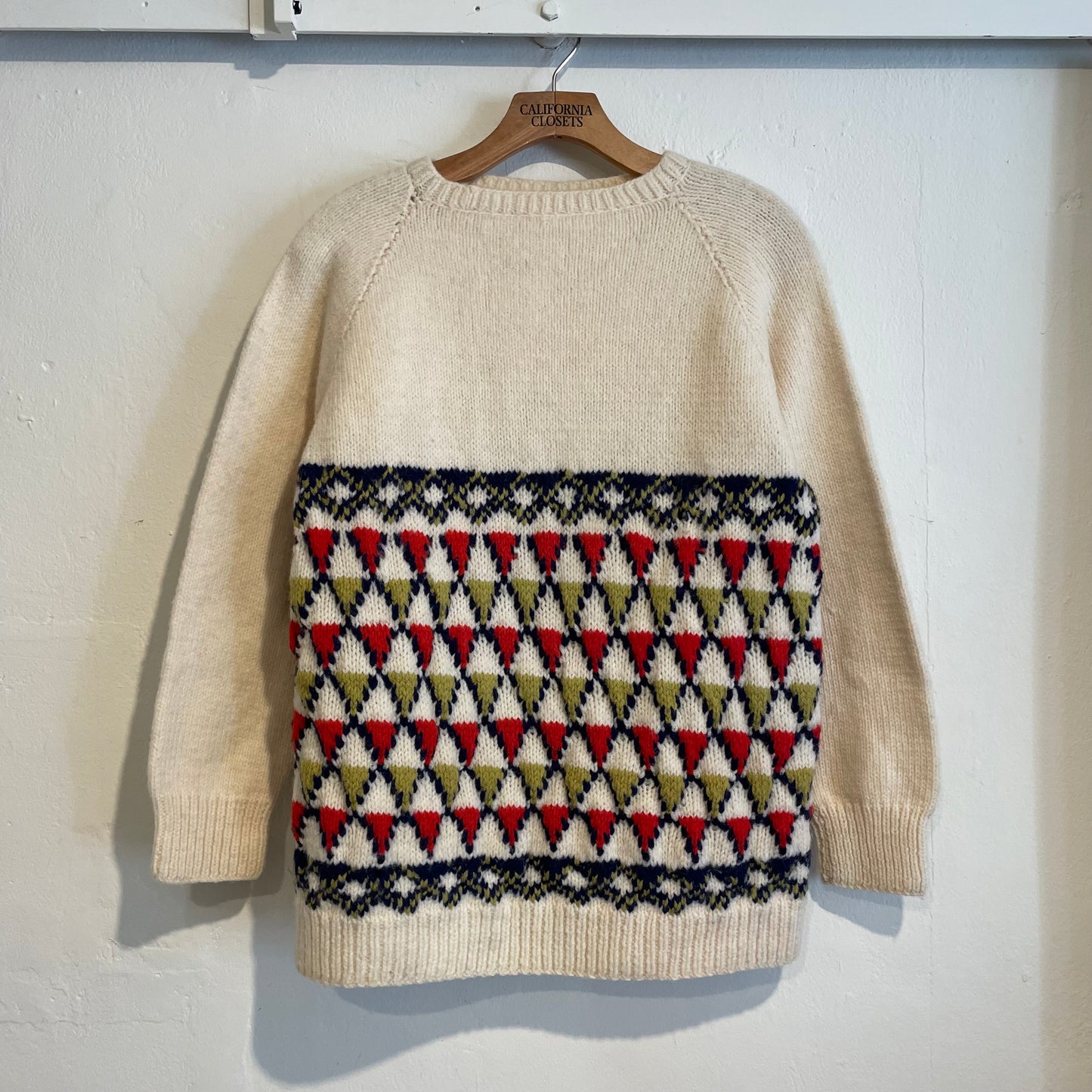Raglan Pattern Knit Sweater Ivory