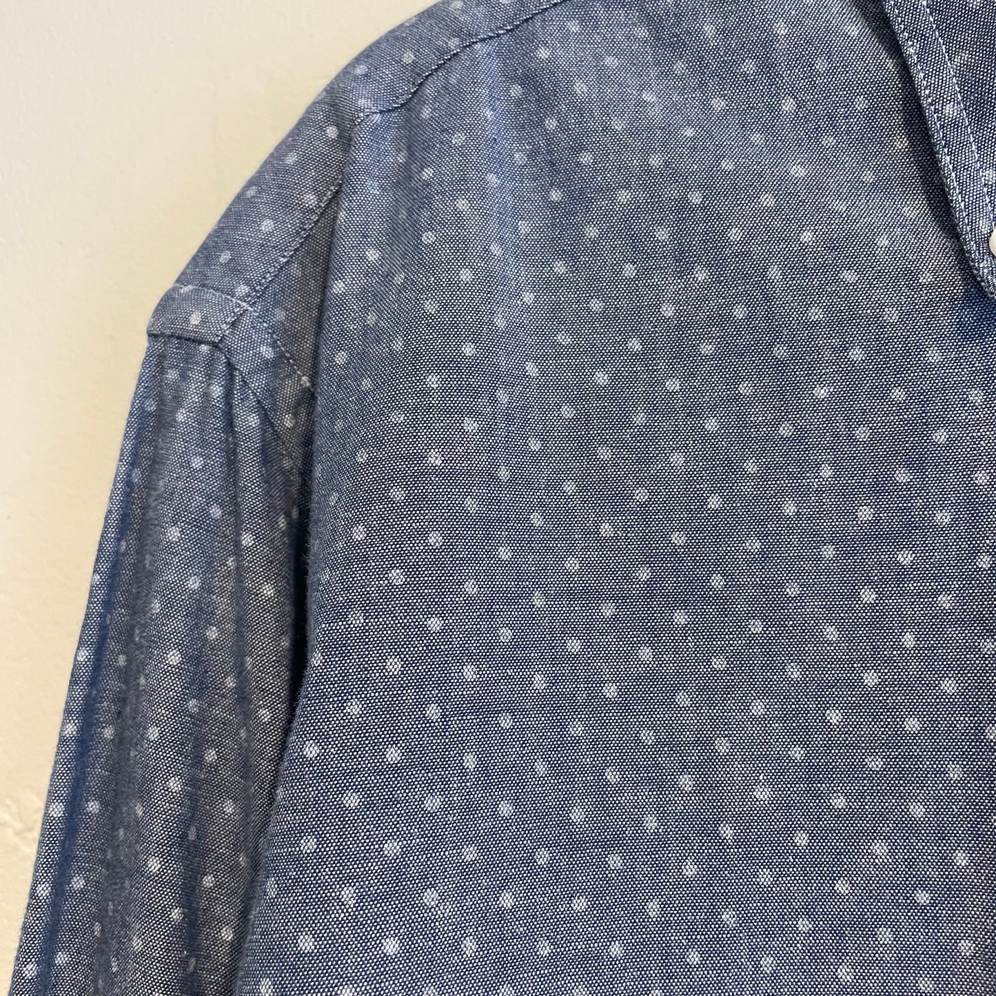 White Dot Pocket Shirt Blue