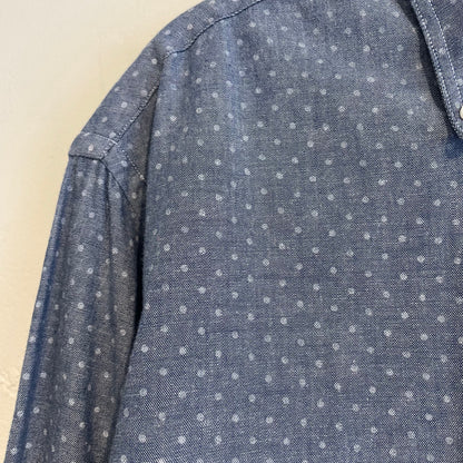 White Dot Pocket Shirt Blue
