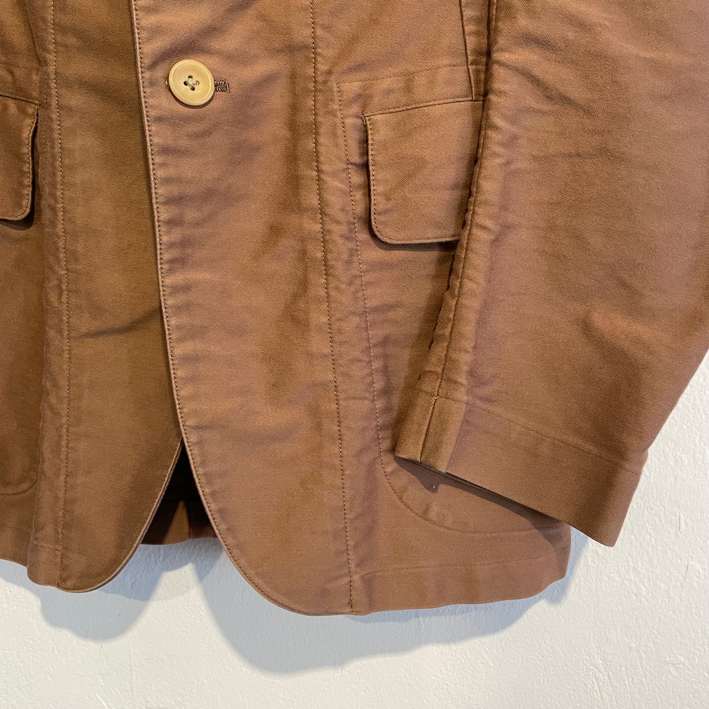 Beige Cotton Tailored Blazer