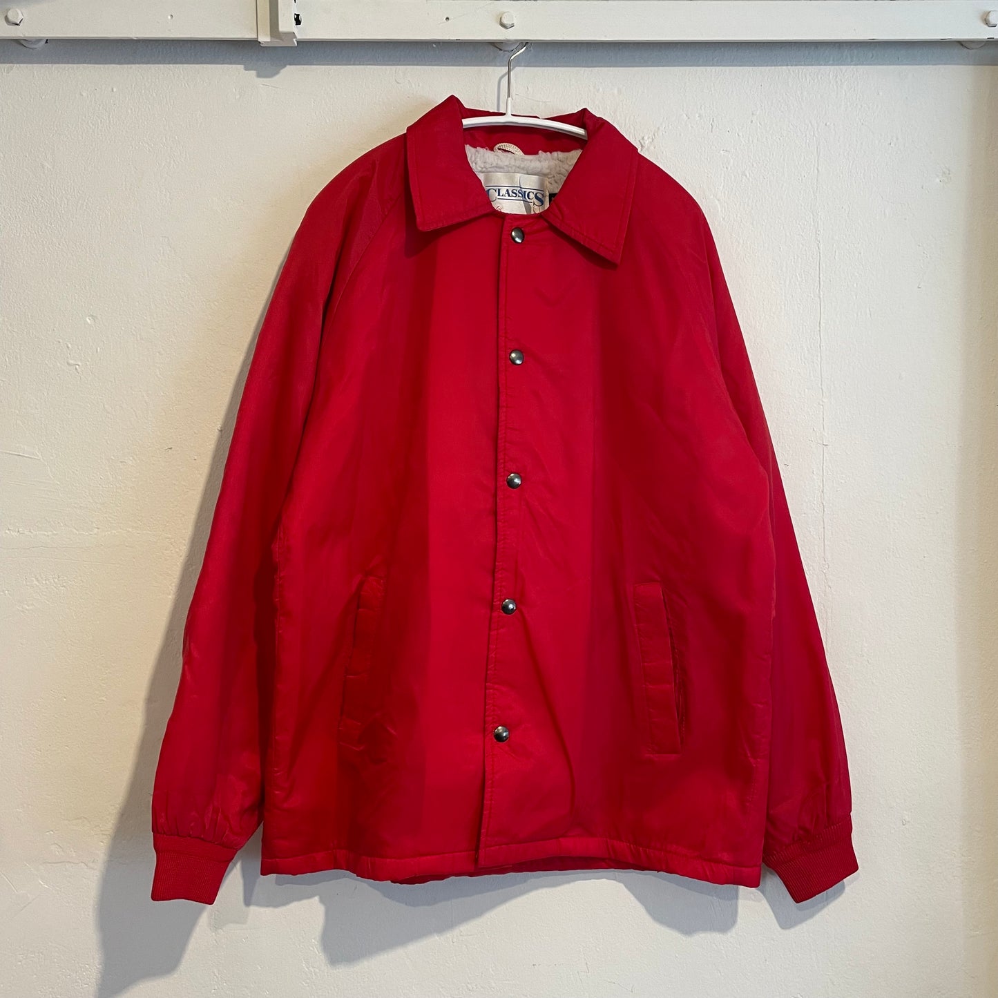 Fleece Lined Coach Jacket Red