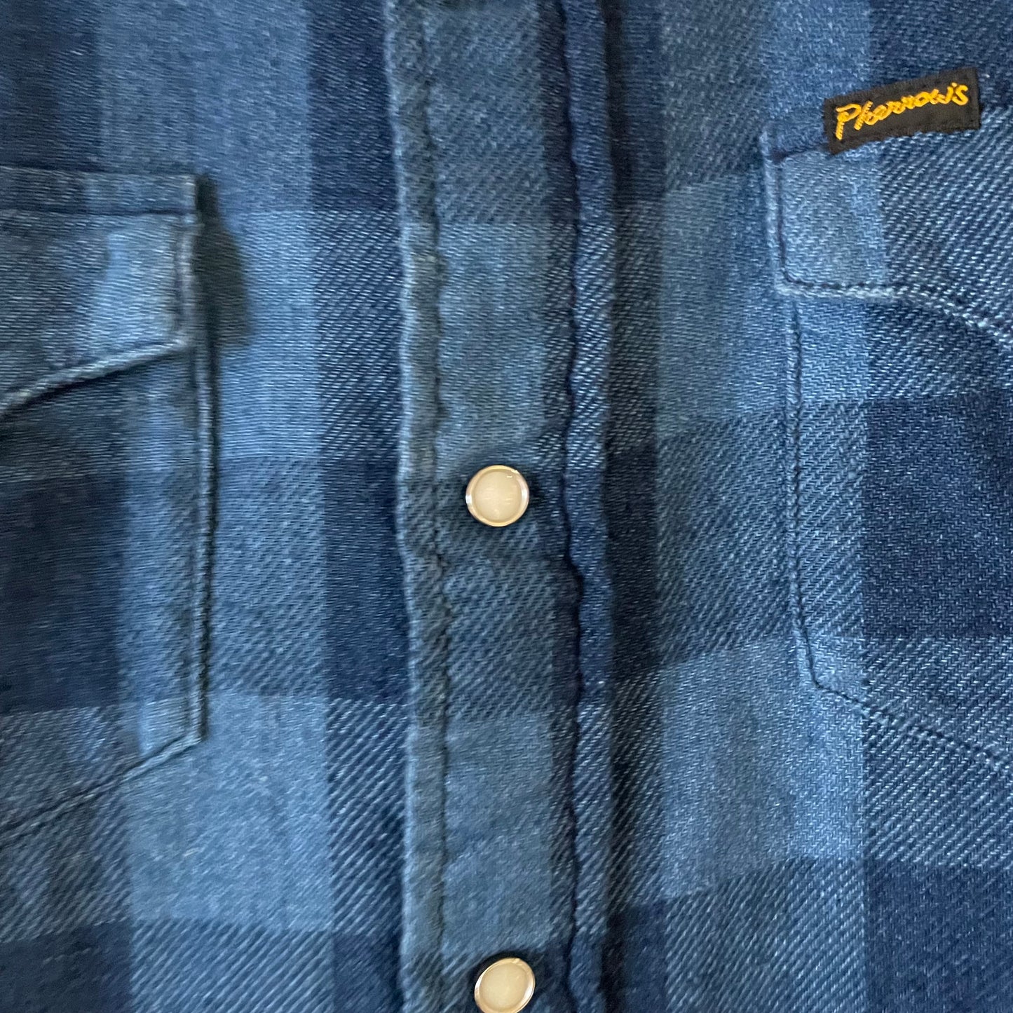 Faded Buffalo Check Western Flannel Blue
