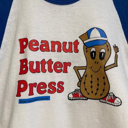 Peanut Printed Raglan 3/4 Sleeve Tee Blue / White
