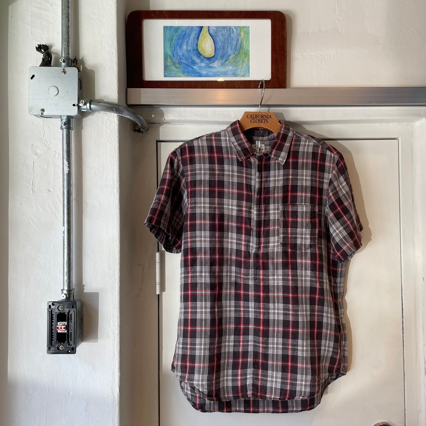 Check Short Sleeve Shirt Brown