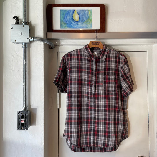 Check Short Sleeve Shirt Brown