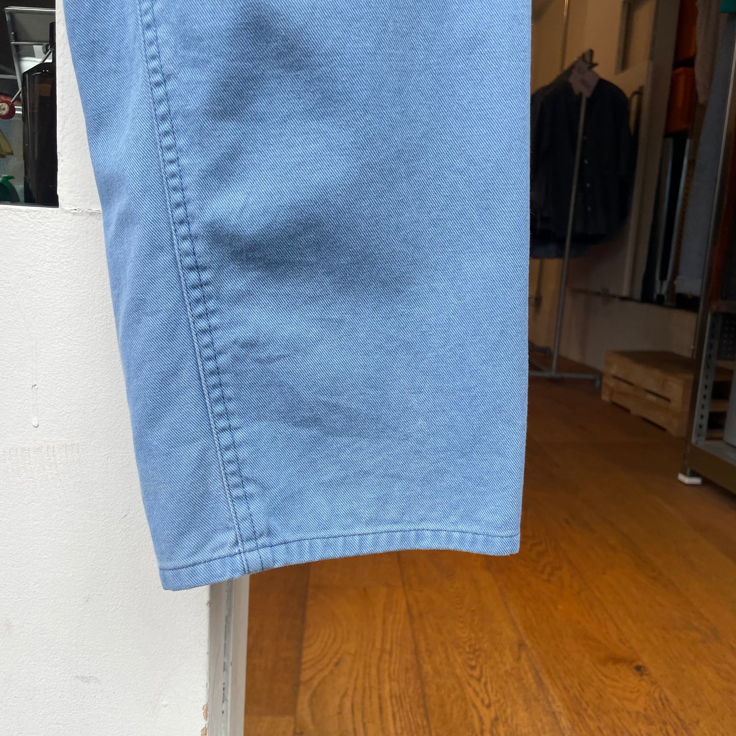 Bleached French Work Pants Blue