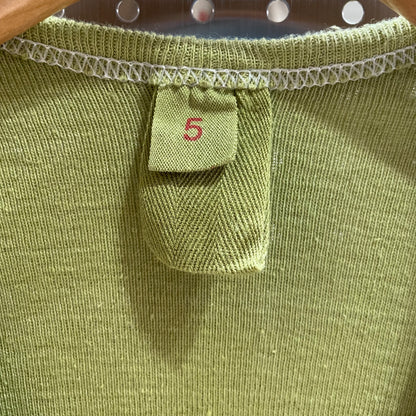 Dyed German Military U-Neck L/S T-Shirt Green