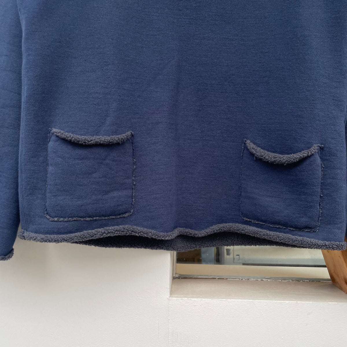 Boat Neck Boa Sweatshirt Navy