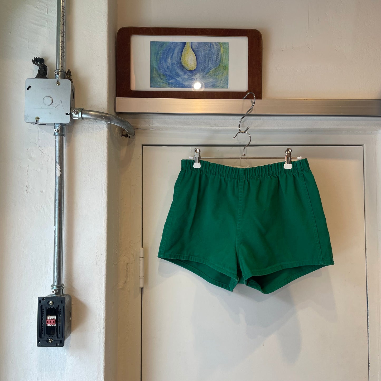 Elastic Waist Shorts Green