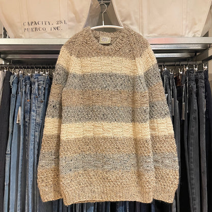 Striped Knit Sweater Beige