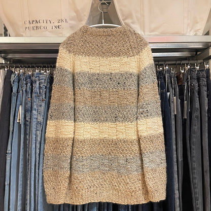 Striped Knit Sweater Beige