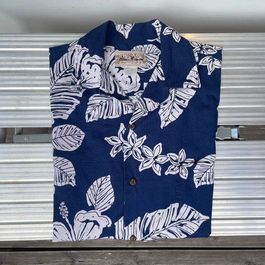 Floral Aloha Shirt Navy