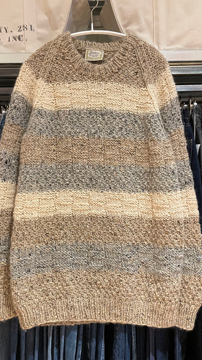 Striped Knit Sweater Beige