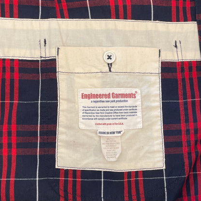 Plaid Coverall Jacket Red Navy