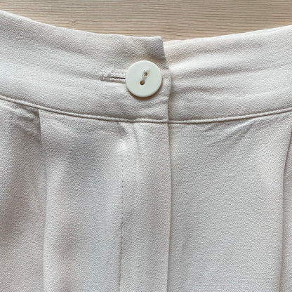 Talon-Zip Rayon Tucked Shorts Ivory