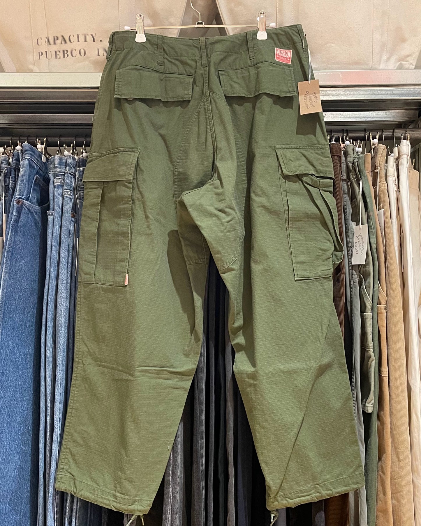 6 Pocket Military Cargo Pants Olive Green