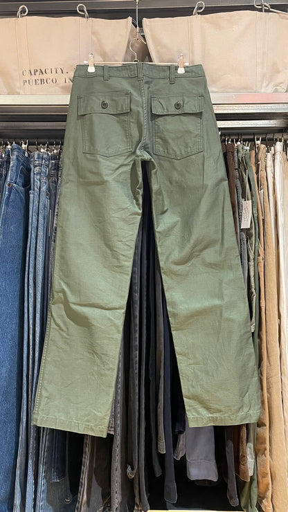 Olive Green Baker Pants Reverse Sateen