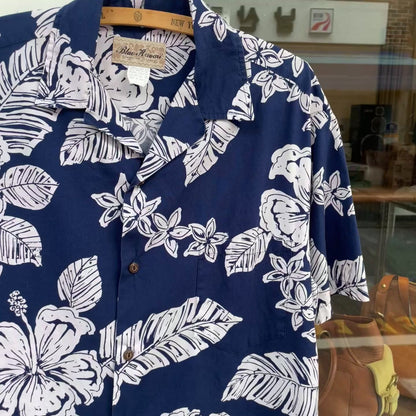 Floral Aloha Shirt Navy