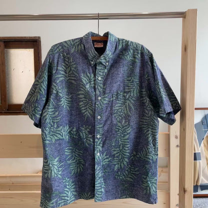 Tropical Aloha Shirt Blue